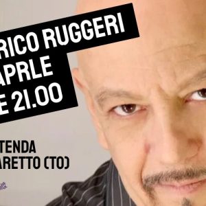 Locandina del concerto di Enrico Ruggeri al Palatenda di Pomaretto TO il 19 aprile 2026 alle ore 21.